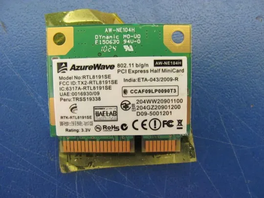 №50-9 Wi-Fi модуль AZUREWAVE RTL8191SE для MEDION ERAZER X6811 X6812 GX660 MS-16F2 MS-16F1 оригінал З аукціону