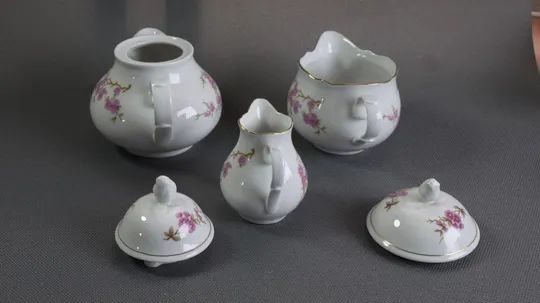 Набор посуды Кахла Kahla БУ фарфор чайник, 2 соусника, крышка порцеляновий набір Де купити