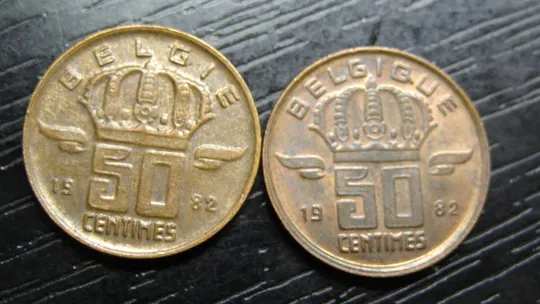 50 сантимів Бельгія 1982 (два різновиди) Ціна