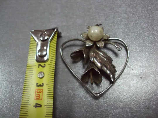 Купити Бижутерия подвеска кулон сердечко сердце цветы каллы мнц длина 3,6 см №11876