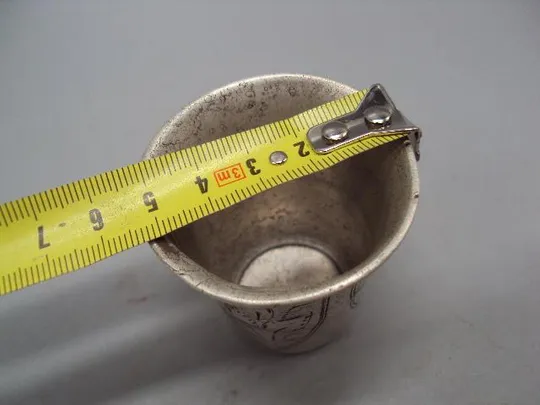 Купити Рюмка стопка узор цветы и архитектура серебро 84 проба орел вес 30,76 г размер 5,5х5,2 см №1382