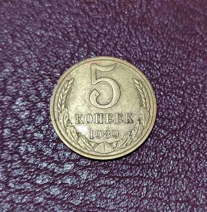фото, СССР 5 копеек 1989 года.