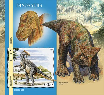 фото, Либерия -Динозавры-2023.Чистый полный красивый комплект.MNH.