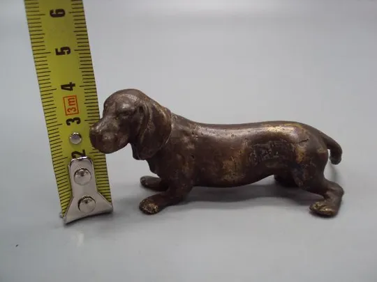 Купити Фигура бронза статуэтка миниатюра собака такса собачка высота 3,6 см, длина 8 см №13661