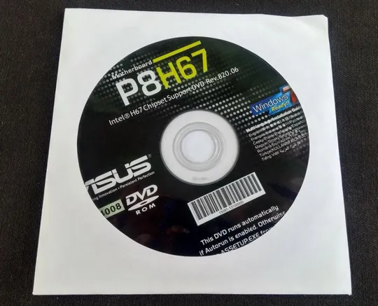 DVD, CD диск с драйверами для материнских плат ASUS P5B, P5KPL, P7H55, P8H61, P8H67, P8B75 З аукціону