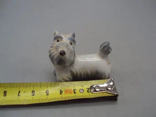 Фигура фарфор миниатюра Германия корона MO собака терьер собачка щенок размер 4,3х4,7 см №14038 Де купити