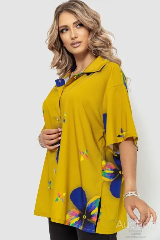 Рубашка женская батал, цвет горчичный, 102R5220 З аукціону