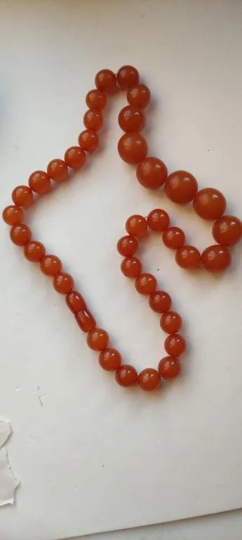 Купити Отличное состояние!Янтарное ожерелье, крупные бусы, Балтийский янтарь 1970-е годы длина 48 см  bn712