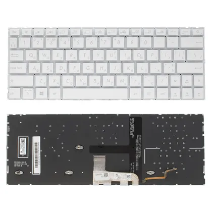 фото, Клавіатура для ноутбука ASUS (UX334 series) rus, white, без фрейма, підсвічування клавіш