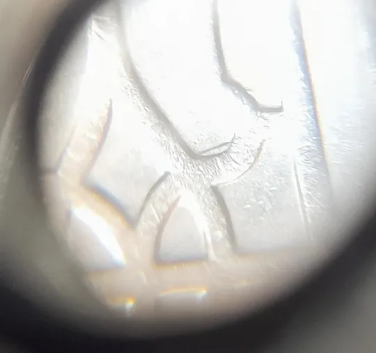 (4091) 25 копійок 1992 2БАм викрошка в тризубі (25 копеек 1992 2БАм брак) Продаж