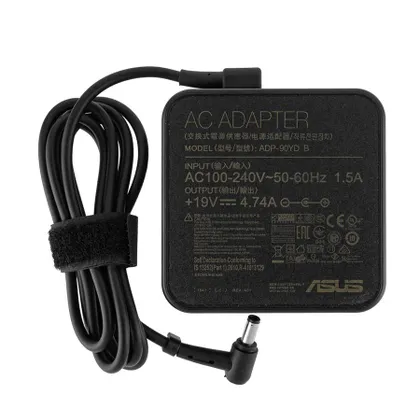 фото, Оригінальний блок живлення для ноутбука ASUS 19V, 4.74A, 90W, 5.5*2.5мм, квадратний, black (нужен кабель)
