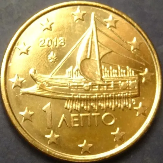 1 євроцент 2013 Греція UNC Ціна