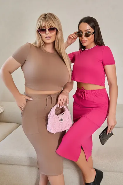 фото, Жіночий літній костюм зі спідницею міді "Sunstyle"