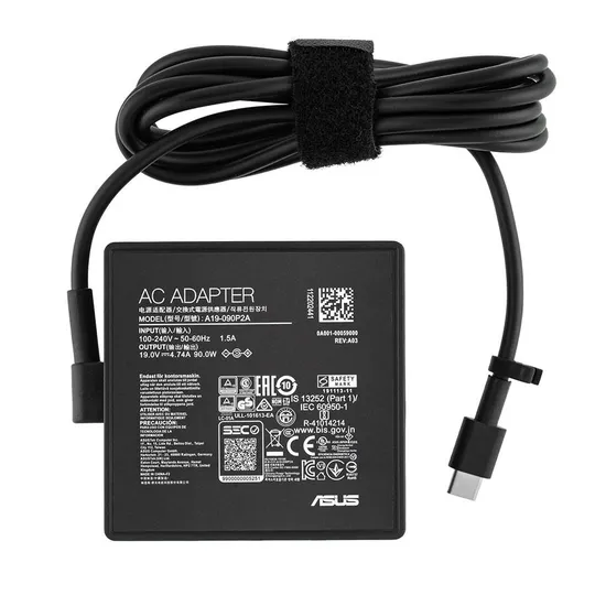 Оригінальний блок питания для ноутбука ASUS TYPE-C 90W, квадратный корпус, Black З аукціону