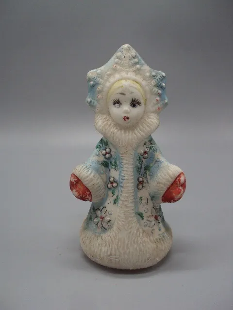 Новогодние украшения игрушка Снегурочка в кокошнике узор цветы под елку пластик 15,5 см №15983 Ціна