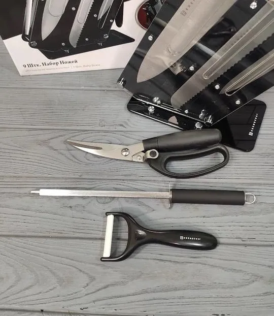 Набор ножей Edenberg EB-3613 9 предметов черный З аукціону