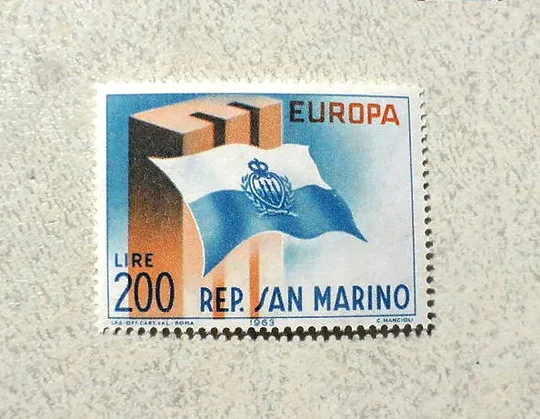 Поштова марка Сан-Марино 1963 рік ** Ціна