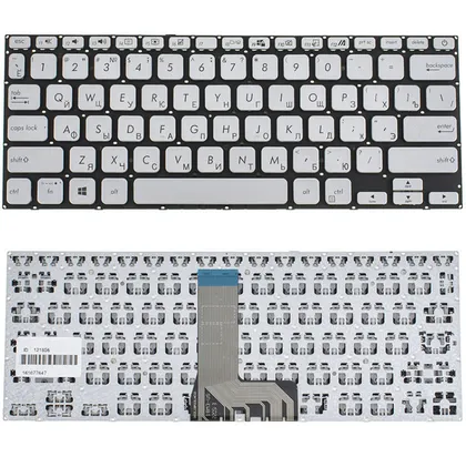 фото, Клавиатура для ноутбука ASUS (X409 series) rus, silver, без фрейма