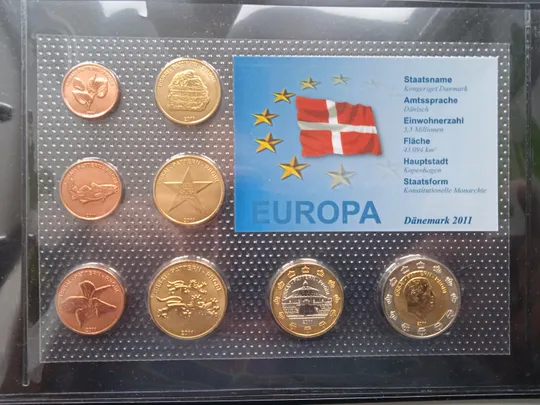 Данія. Річний набір монет Євромонет(Європроба) Ціна