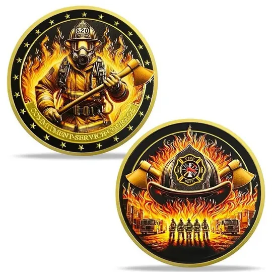 Купити Сувенірна монета:  Пожежник " Хоробрість та відданість ".
