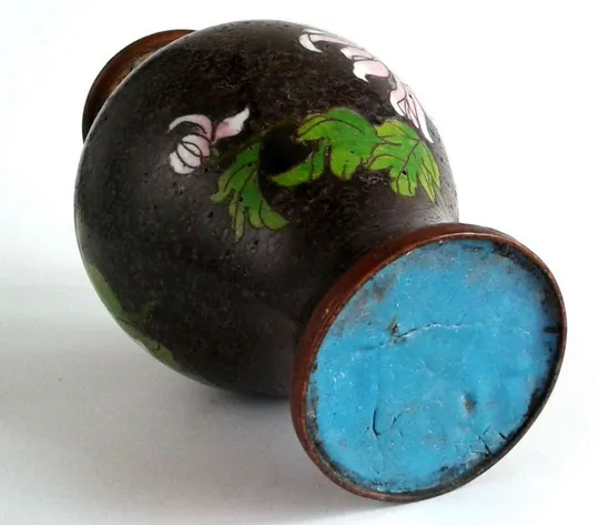 Антикварна колекційна ваза клуазоне Cloisonne мідь XIX століття Інтернет-аукціон