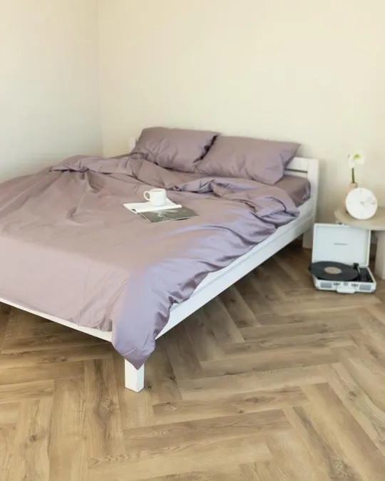 Постельное белье двуспальное Dushka Home Сатин Люкс 20901 180х215 см бледно-лавандовое З аукціону