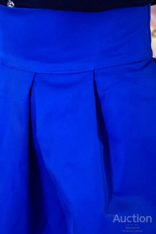 Пышная юбка, средней длины, цвета электрик, 167R052-5 Де купити