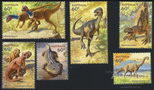 Купити Австралия-Динозавры-2013. Чистый полный красивый комплект-М/Лист+ серия 6 марок.  MNH.