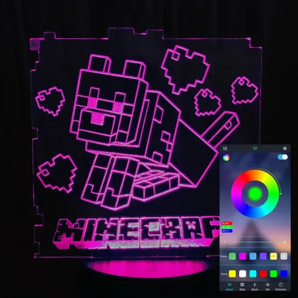 фото, Акриловий світильник-нічник керування з телефона Minecraft tty-n000409