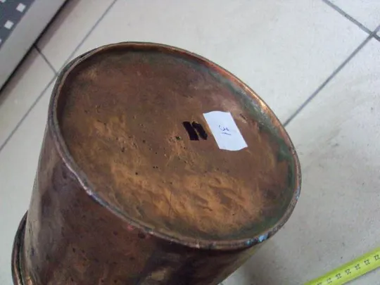 Кружка медь старая высота 12 см, диаметр 12,4 см №31 Інтернет-аукціон