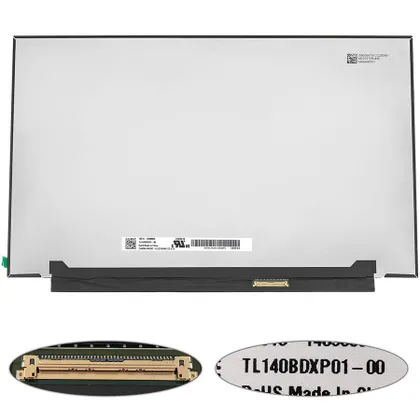 фото, Матриця 14.0" TL140BDXP01 (2560*1440, 40pin(eDP, 120Hz, IPS), LED, SLIM (без планок та вушок), матова, роз'єм праворуч внизу) для