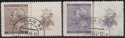 фото, 1941 - Рейх - Богемія - Антонін Дворжак Mi.73-74 _купони _6,0 €
