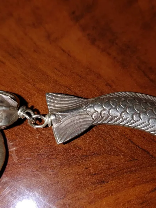 Колье ожерелье бусы рыба рыбки ракушки корабль серебро 925 проба вес 53,04 г длина 51,3 см №13586 в Україні