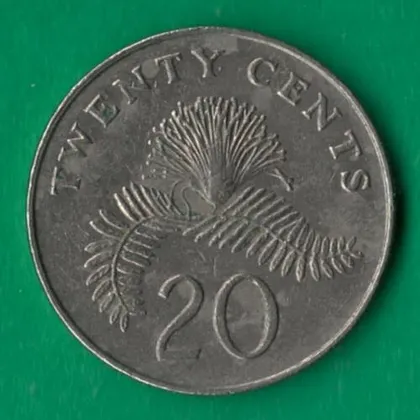 фото, 20 центів 1986 року Сінгапур [МШ]