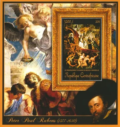 фото, ЦАР-Живопись- Рубенс -2011.Чистый  красивый Блок.MNH.