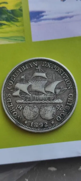 1892 монета серебро пол доллара США- всемирная выставка 400-летие открытия Америки Колумбом ct536. З аукціону