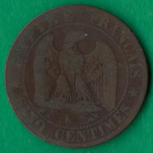 5 сантимів 1855 року K Франція [М] Ціна