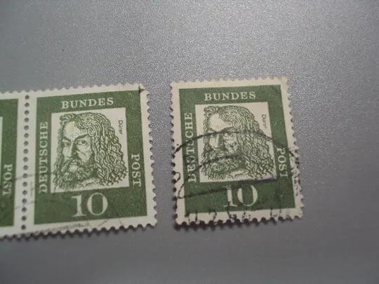 марки сцепка Германия ФРГ 1961 стандарт А.Дюрер знаменитые немцы личности лот 3 шт гаш №1992 Продаж