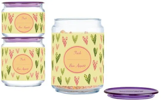 Набор банок Luminarc Plano Colorful Hearts P9214 3 предмета Продаж