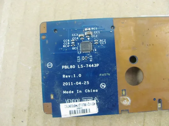 номер0362-4  плата аудіоконтролера PBL80 LS-7443P NBX000YM00 для ASUS X93S K93S A93 оригінал З аукціону