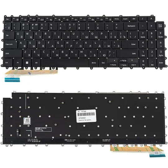 Клавіатура для ноутбука SAMSUNG (950QBD, 930QBD) rus, black, без кадру, підсвічування клавіш (ОРИГИНАЛ) Ціна