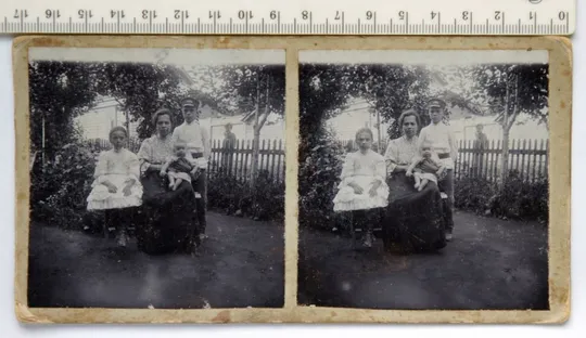 Купити Стара стереопара стереофото стереоскопічна карточка З дітьми, 1907 р. Росія
