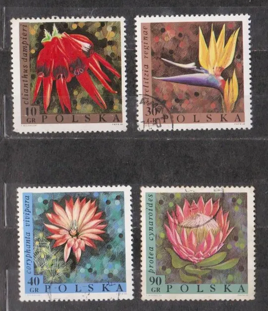 КВІТИ - ЦВЕТЫ  = ПОЛЬЩА - ПОЛЬША = 1968 р. = гаш.  == Ціна