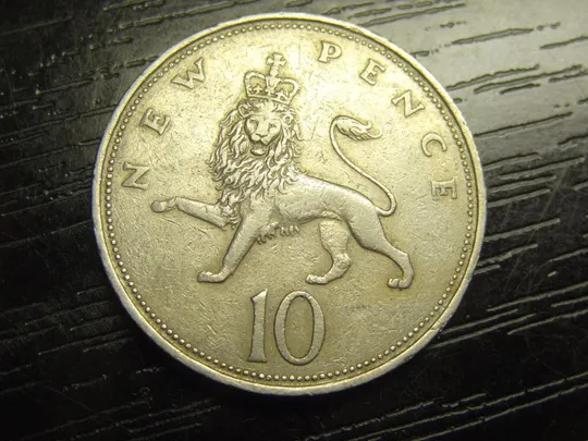10 нових пенсів 1970 Британія велика Ціна