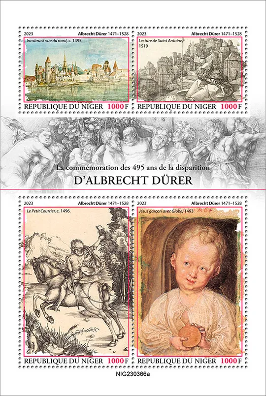 Купити Нигер-Альбрехт Дюрер - 2023. Чистый полный красивый комплект. MNH.