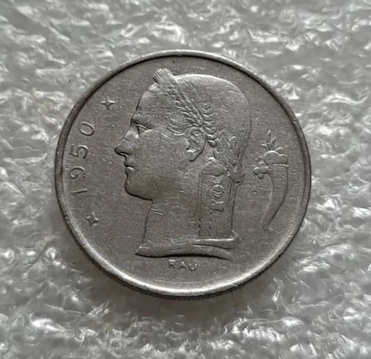 (5605) 1 франк 1950 Бельгія (Бельгия) легенда французькою &#039;BELGIQUE&#039; Ціна