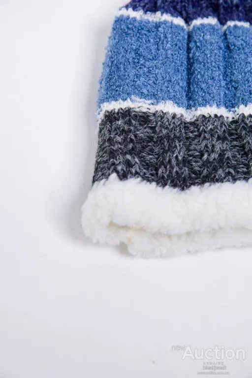 Купити Детская шапка, серо-синего цвета, из шерсти, 167R7777