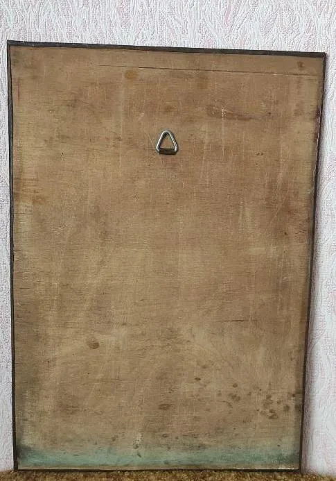 Иисус Христос медная чеканка винтаж деревянная основа сзади mk265 З аукціону