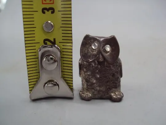 Фигура миниатюра статуэтка сова птица совушка птичка совенок серебро вес 16,51 г высота 2,2 см №29 Де купити