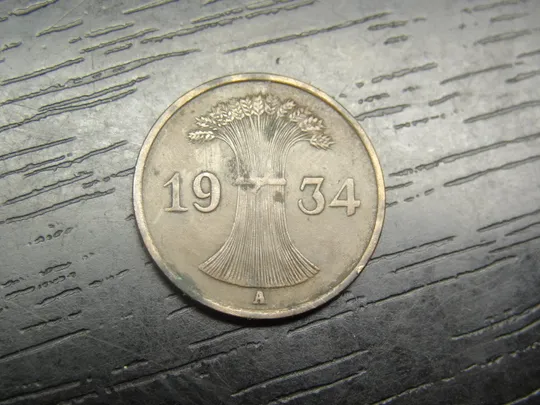 1 рейхспфеніг Німеччина 1934 A Ціна